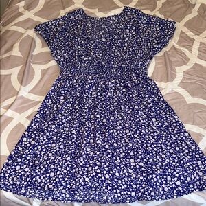 Blue and White Floral Dress